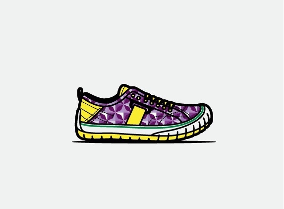 mkn design Michael Nÿkamp #pattern #yellow #shoe #wolverine #illustration #purple #style #footwear