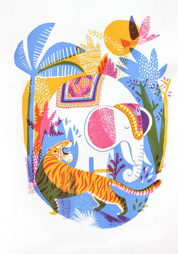 Jungle screenprint on Behance