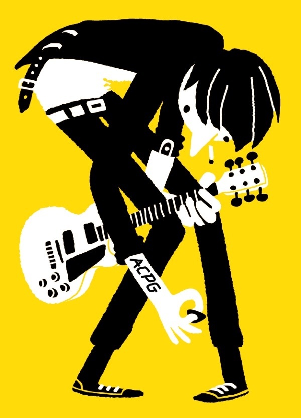 guitar music illustration poster