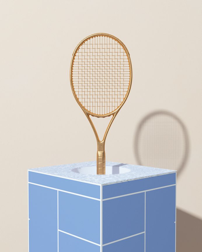 Tennis, from molistudio #surreal #minimalism #pastel #3D #graphic #sport