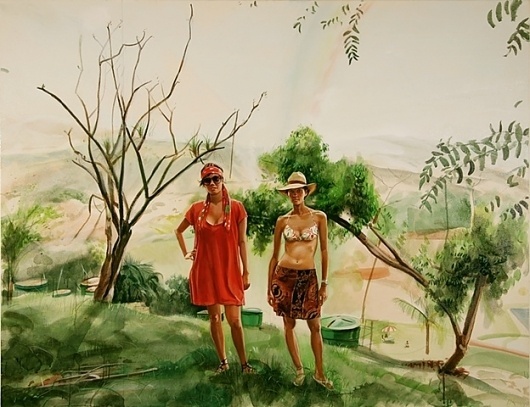 Adam de Boer - Adri and Cata on the Hill #painting #art