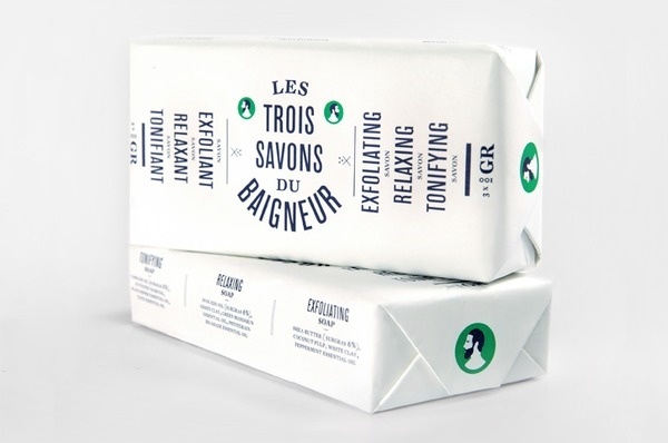 Le Baigneur soap packaging by Müesli #type