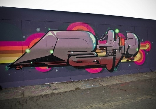Galactic Graffiti Typography by Roid | Abduzeedo | Graphic Design Inspiration and Photoshop Tutorials #graffiti #illustration #retro