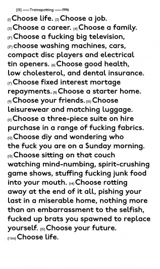 trainspotting.jpg 850×1417 pixels #underground #design #graphic #trainspotting #johnston