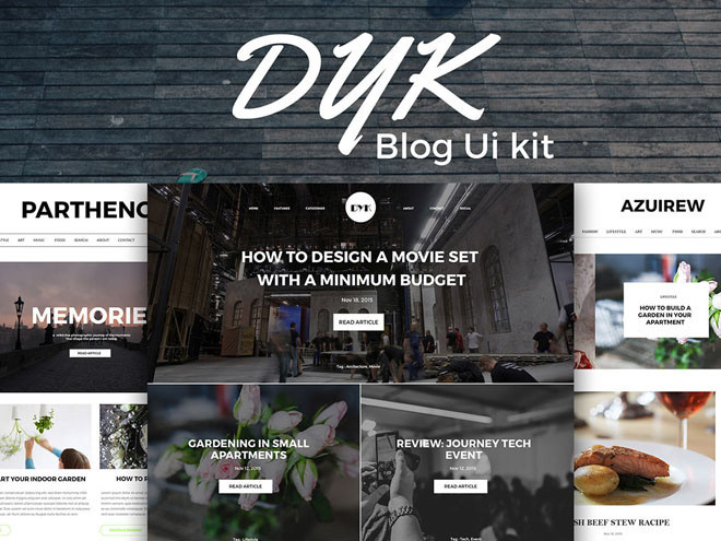 Dyk – Free Blog UI Kit PSD