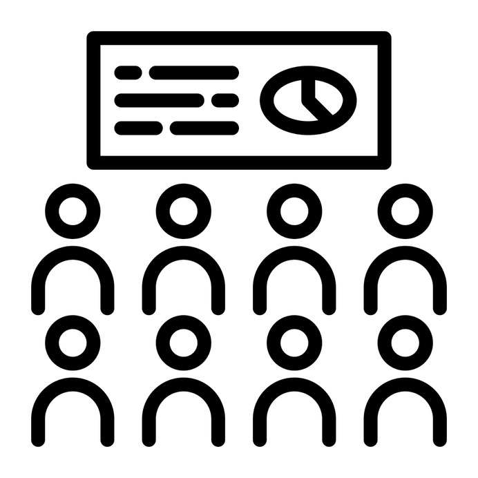 See more icon inspiration related to student, school, classroom, teacher, people, training, conference, education, presentation, learning, analysis, discussion, humanpictos and business and finance on Flaticon.