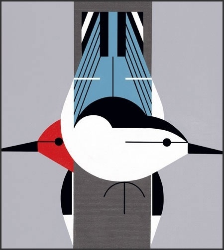 Upside Downside lithograph print by Charley Harper #charley #print #giclee #harper