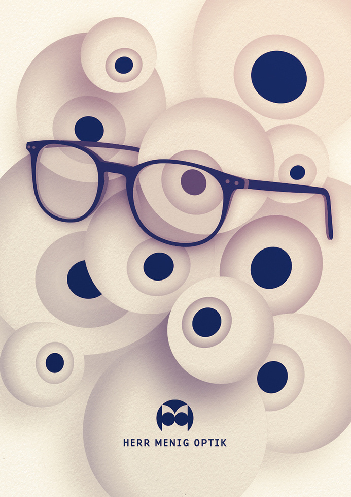 Ad illustration for Herr Menig Optik, an optician in Nürnberg Germany - www.philippzm.com #glasses #illustration #optician #ad