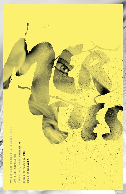 Garrett DeRossett | Work #old #springfield #gig #design #yellow #flier #missouri #eye #illustration #vintage #poster #show #type #swords #concert #typography