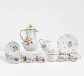 Meissen coffee service for 6 persons, flowers decor #porcelain