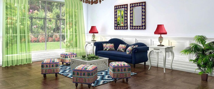 Green Living Room Interiors