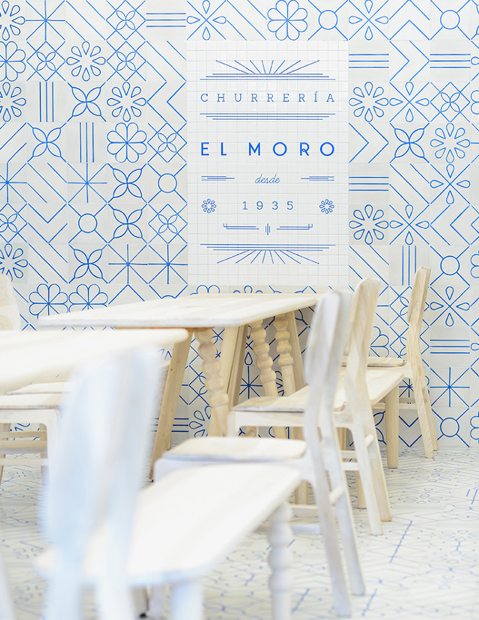 El Moro branding #pattern #blue #white #tiles