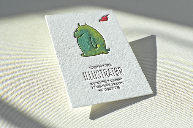 Hand painted #letterpress business card