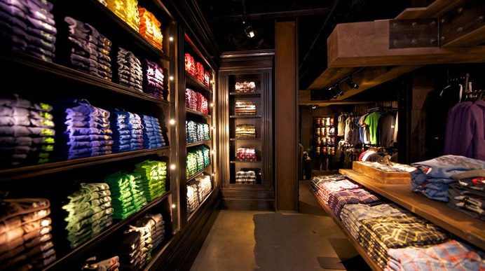 Here you see a range of retail displays including the in built shelving displays.
