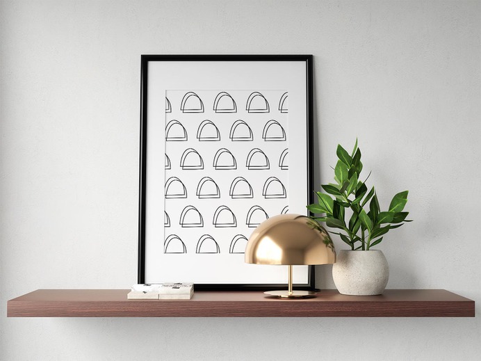 Scandinavian Semicircle Pattern Wall Art Poster Design