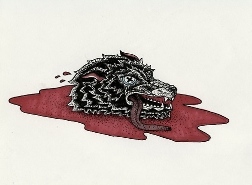 | "Death of the Lone Wolf" pen and ink #the #tattoo #pen #wolf #lone #dead #death #to #sketch