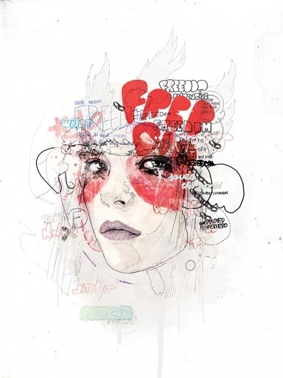 2011 on the Behance Network #mydeadpony #woman #color #illustration #portrait #vicenzi #drawing #raphael