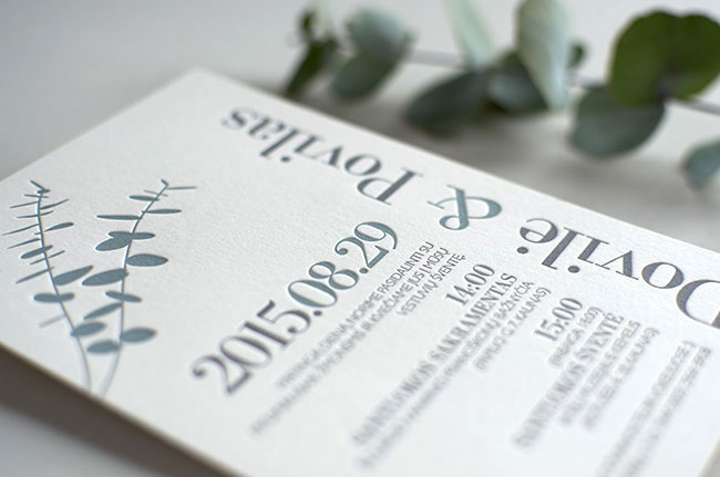 #Eucalyptus #Letterpress #Wedding #Invitation