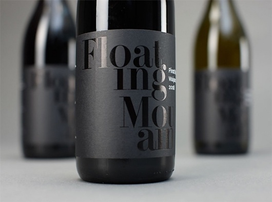 floating2.jpg 538×400 pixels #zealand #mountain #new #waipara #packaging #black #label #wine #floating #foil #typography