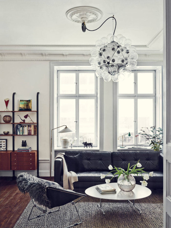 A Stunning Stockholm Apartment Photo #lamp #couch #chair #stockholm #apartment