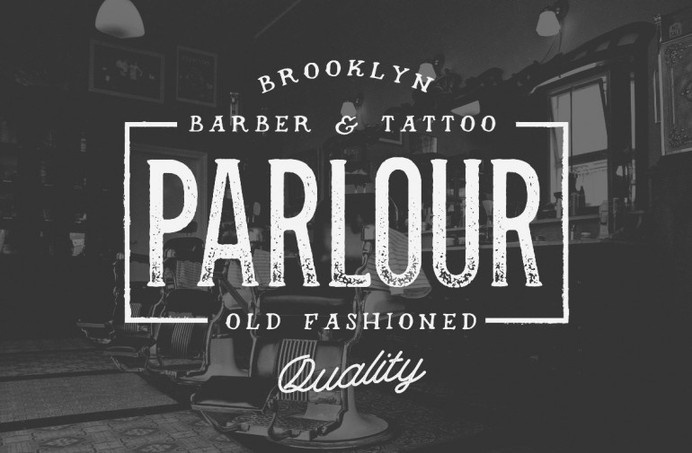 Brooklyn barber & Tattoo Parlour #barber #design #parlour #tattoo #vintage #logo #typography