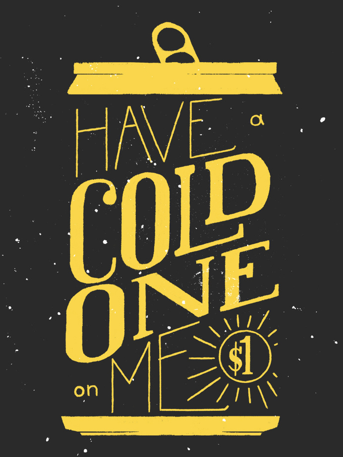 Have a cold one on me! - IscheDesigns #summer #lettering #texture