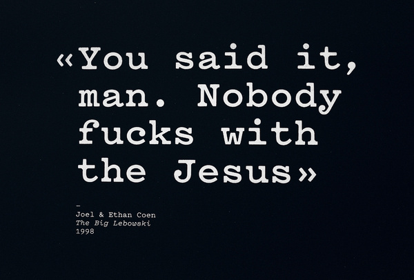 Jesus #branding #quote #barnab #lebowski #cinema #verdi #patrice #typewriter