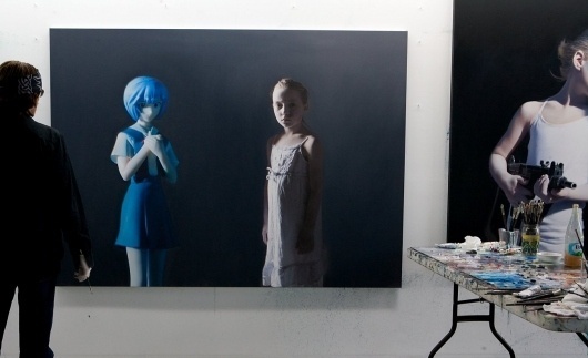 Gottfried Helnwein | WORKS | Mixed Media on Canvas | Helnwein working on #installation #helmwein #studio #painting #art #artist