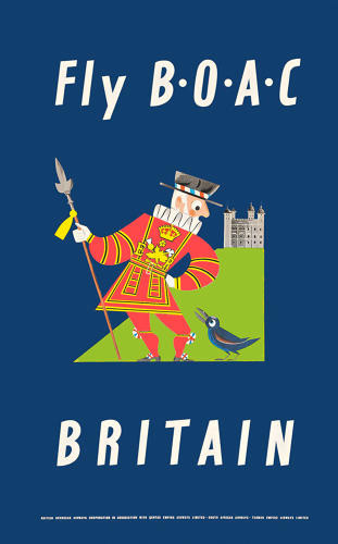 Britain, airline, poster, illustration