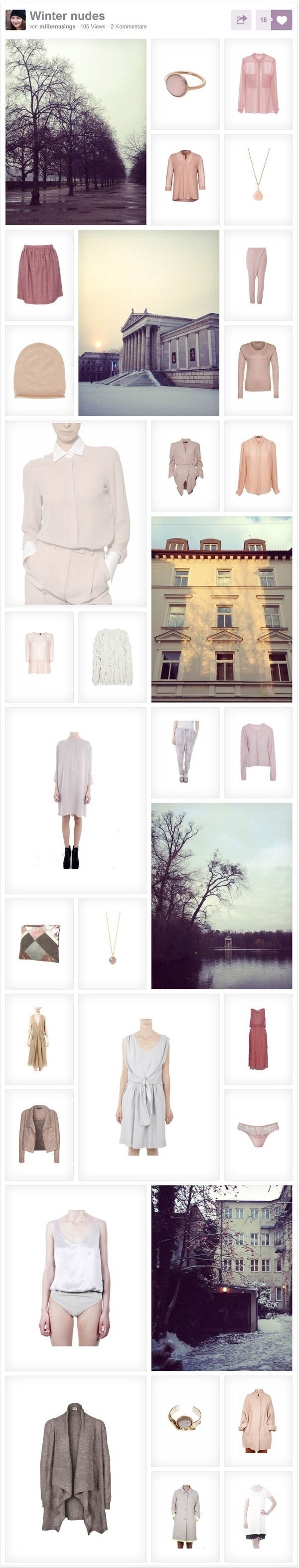 Moodboard // Luxurious nude tones and materials are presented on this board as this years winter fashion trend. Cashmere beanie xe2x #moodboard #presentation #fashion