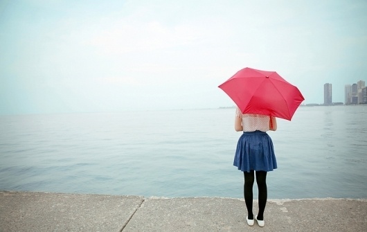 All sizes | Lake Michigan | Flickr - Photo Sharing! #girl #fog #umbrella