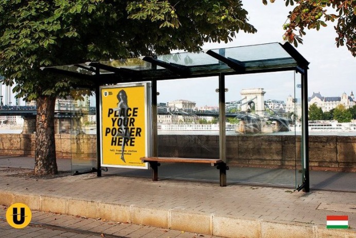 Bus Stop Billboard Poster Mockup