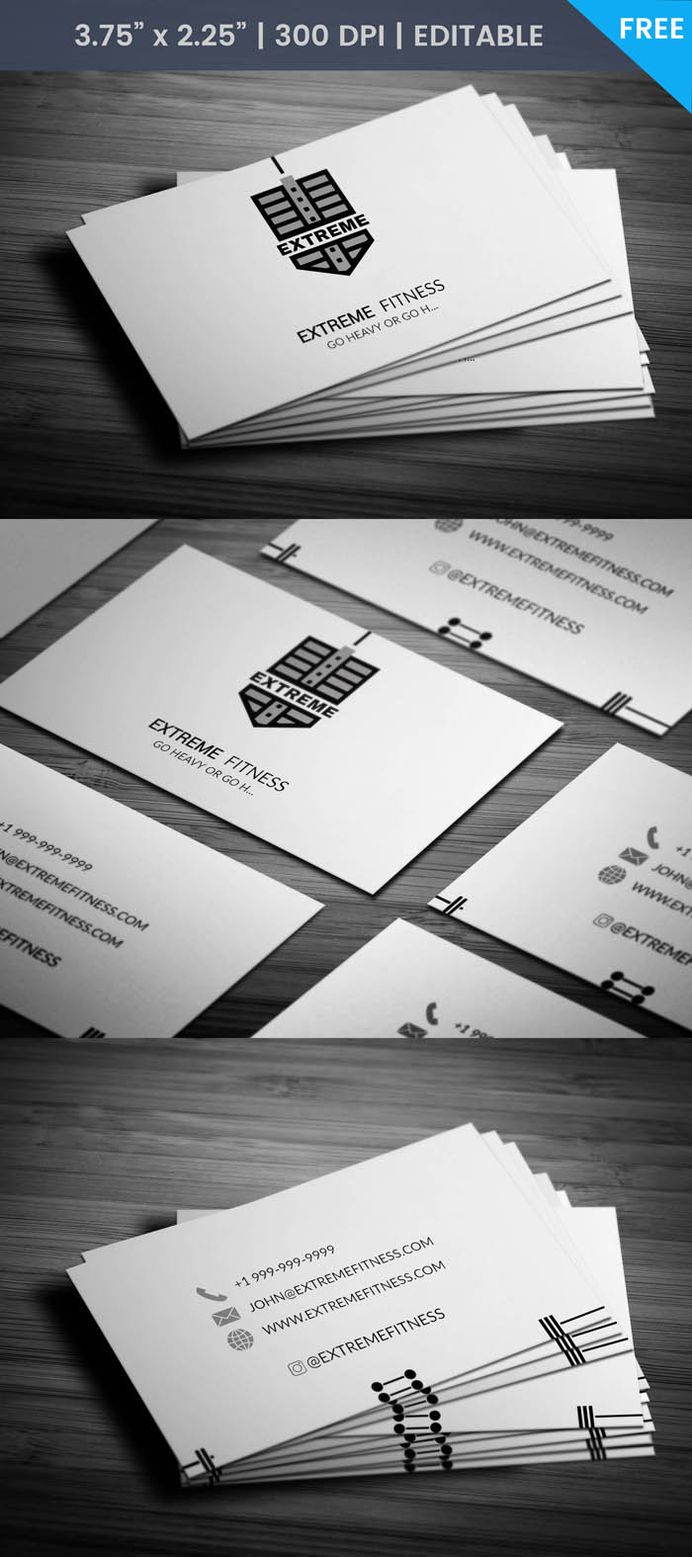 Free Workout Business Card Template