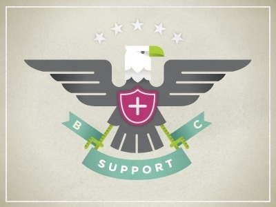 Dribbble - Big Cartel Support Troops by Dan Christofferson #eagle #banner #color #crest