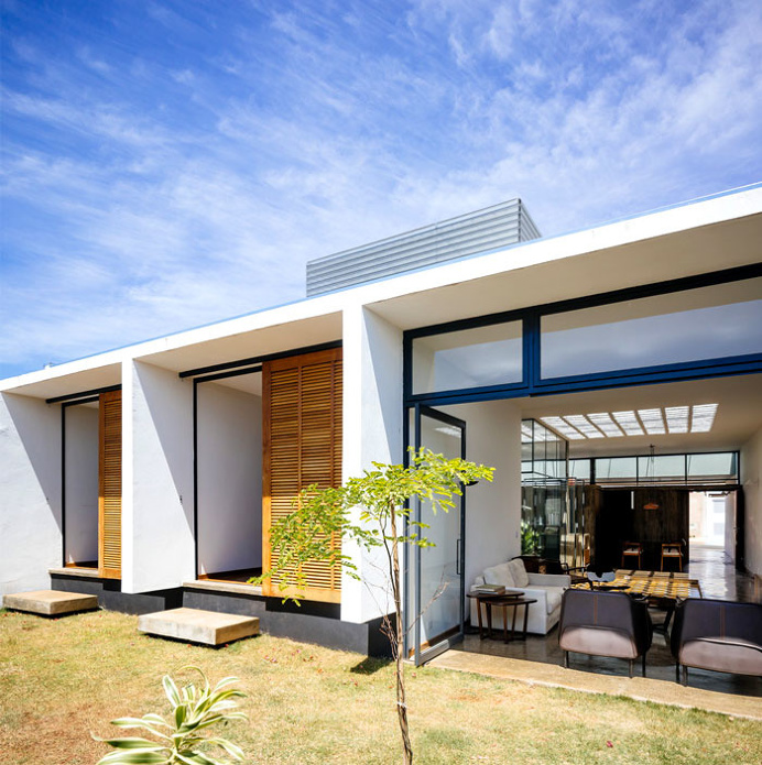 An Open Plan Brazilian House Shows Beautiful Tiles Cladding - InteriorZine #architecture #house #home #decor #interior