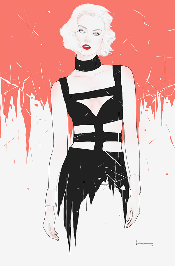 2014 IV on Behance #inspiration #model #woman #digital #illustration #art #fashion #floyd #drawing #female #grey