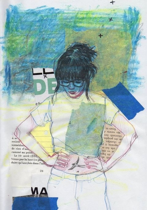 #drawing#sketch #girl#green#blue