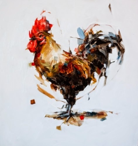 © coeur (thibault JANDOT) #coq #color #bird #paint #painting #coeur #oil