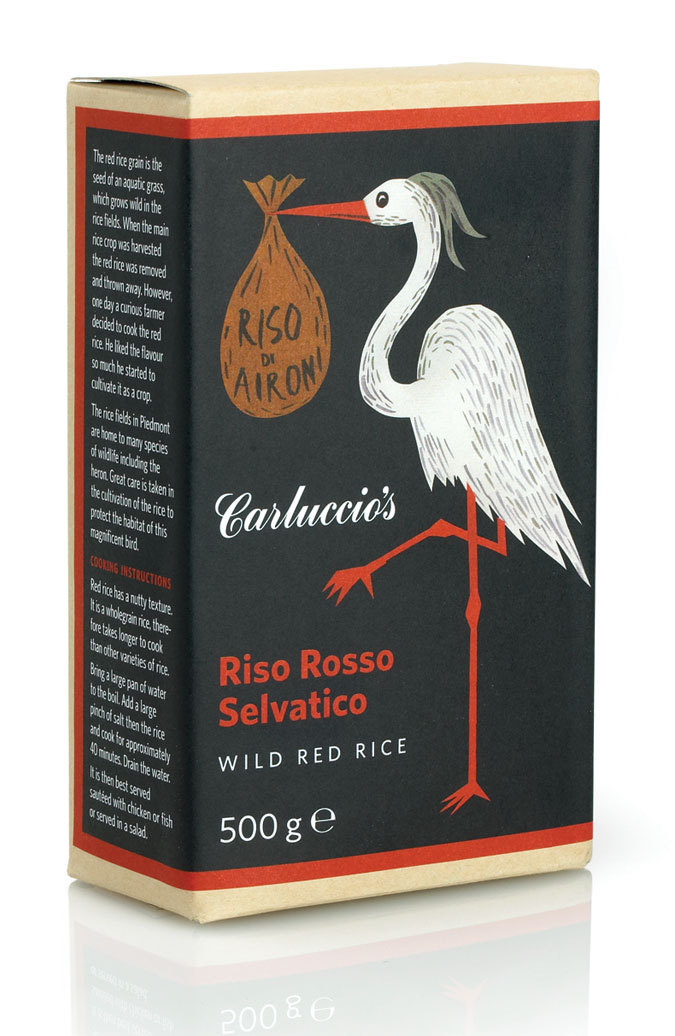Carluccio's Riso Rosso Rice | Irving & Co #rice #illustration #package #bird