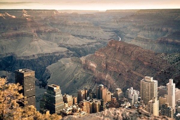 CJWHO ™ (Here's What Manhattan Would Look Like Inside the...) #grand #design #petro #landscape #photography #architecture #manipulation #art #gus #manhatten #canyon