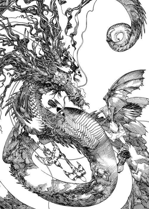 Dragons, Drawings, Art, Illustrations, and Black and White image ...
