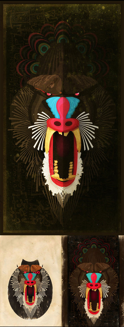 video preview #teeth #baboon #roar #monkey #primate #illustration #attack #art #face #animal #anger