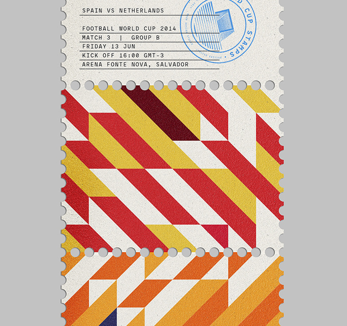 MAAN Design Studio - World Cup Stamps 2014 #stamp #branding #stamps #world #colours #cup