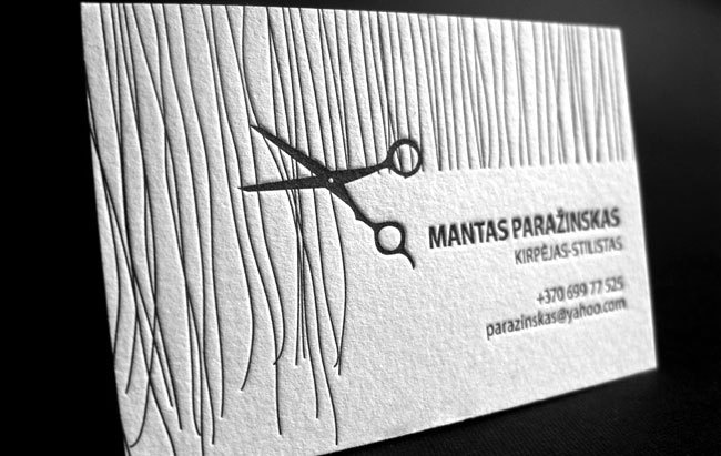 Letterpress business card for hair stylist | Elegante Press #business #card #letterpress #hair #stylist