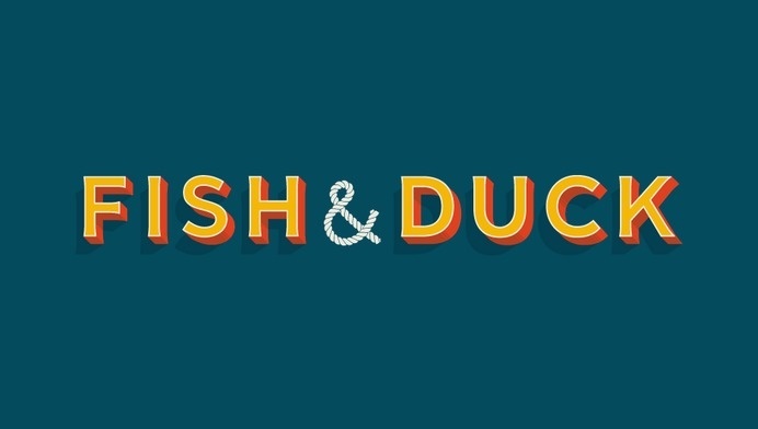 Fish & Duck Marina Logo #type #typography #3d #shadow