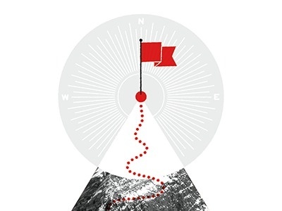 Mountain #mountain #red #flag #trail #star