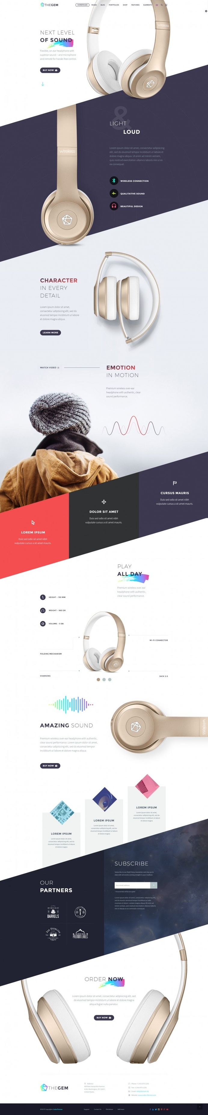 Product Page screen design idea #93: TheGem – Creative Product Landing Page