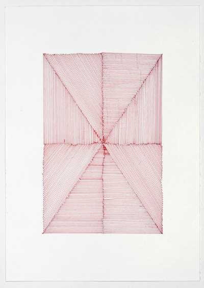 Red lines felt pen on paper 11.5 x 8.5 #lines
