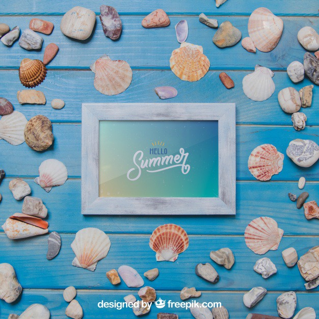 Summer theme with shells and frame Free Psd. See more inspiration related to Frame, Mockup, Summer, Beach, Sea, Sun, Photo frame, Photo, Holiday, Mock up, Decorative, Vacation, Wooden, Summer beach, Marine, Up, Season, Wood frame, Theme, Stones, Painted, Shells, Composition, Mock, Summertime and Seasonal on Freepik.