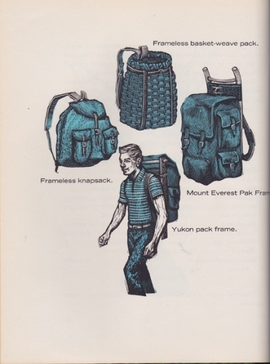 SO SWEATY #habbas #60s #print #backpack #hiking #illustration #frank #e #1965